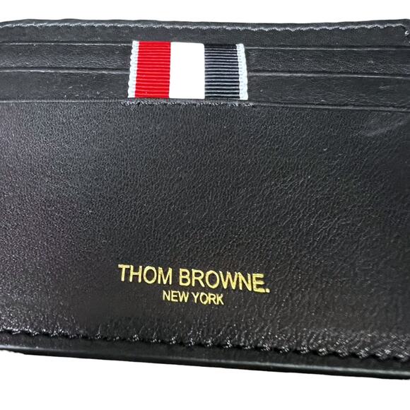 Thom Browne New York Navy Blue Leather Card Case - $340 Retail - Picture 2 of 5